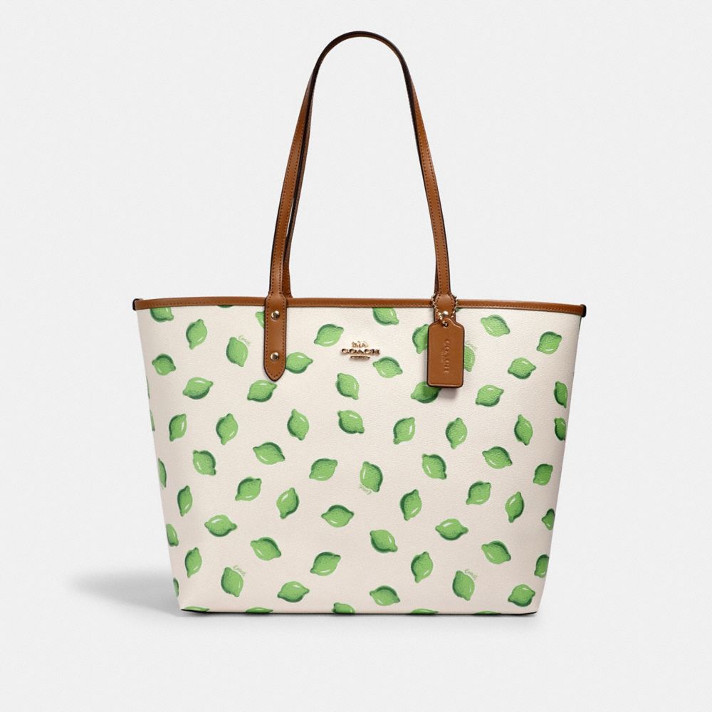 COACH Outlet Reversible City Tote With Lime Print