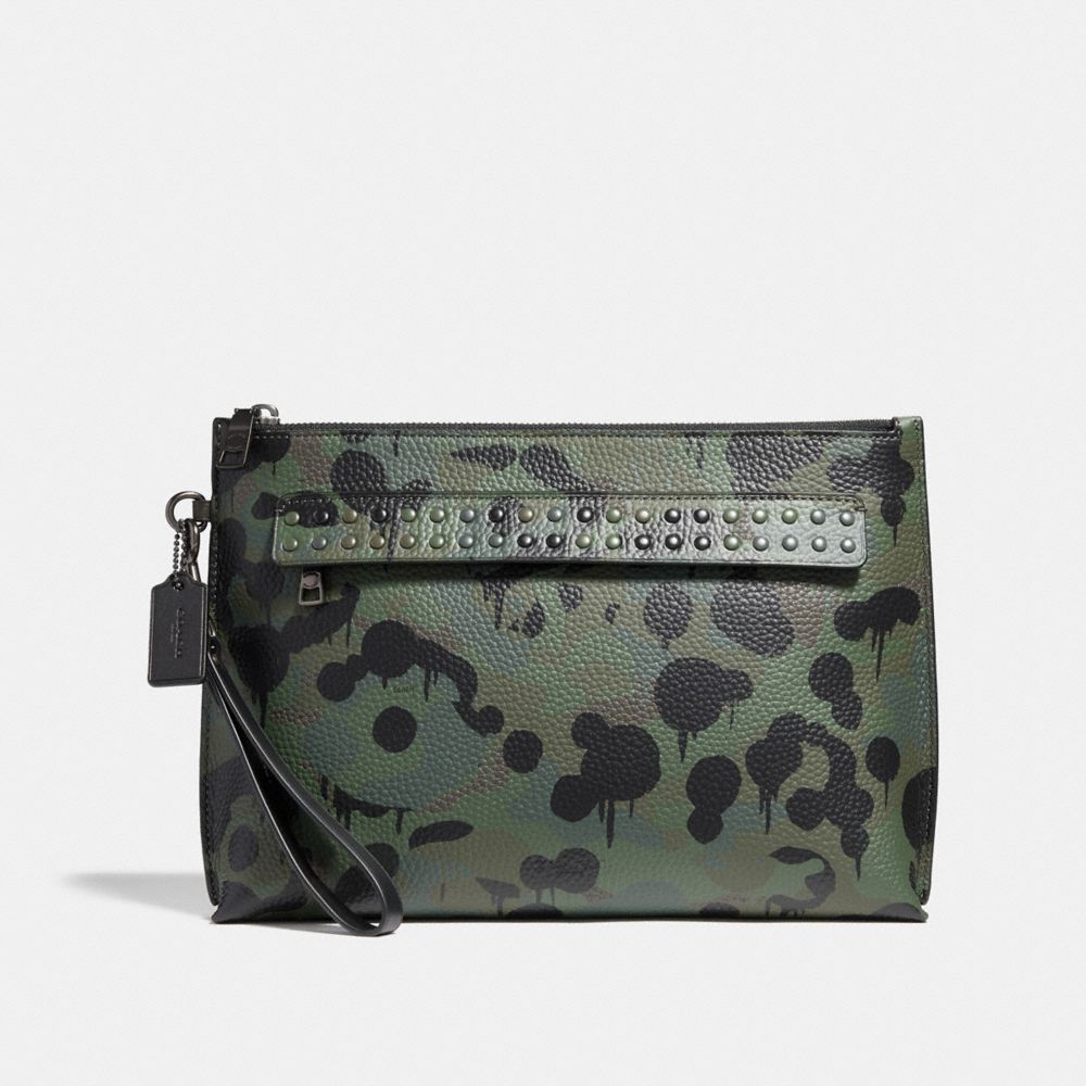 Pouch With Camo Print And Studs