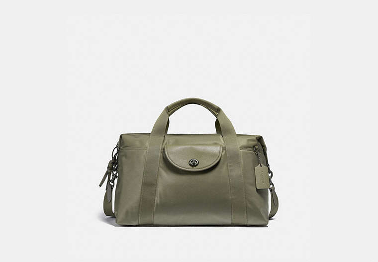 COACH®,CARGO WEEKENDER,Nylon,X-Large,Pewter/Light Fern,Front View