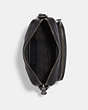 COACH®,MINI EDGE DOUBLE POUCH CROSSBODY,Leather,Mini,Gunmetal/Black,Inside View,Top View