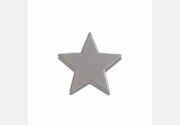 COACH®,Silver Star Souvenir Pin,Metal,Silver,Front View