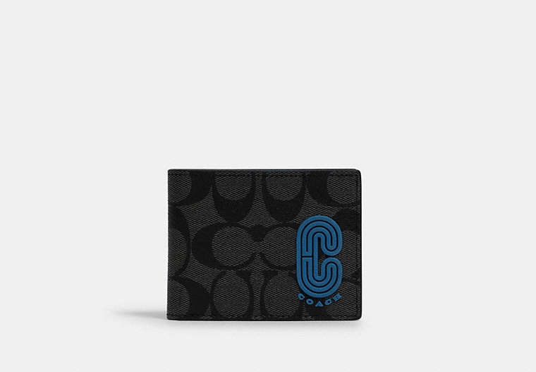 Slim Billfold Wallet In Colorblock Signature Canvas With Coach Patch