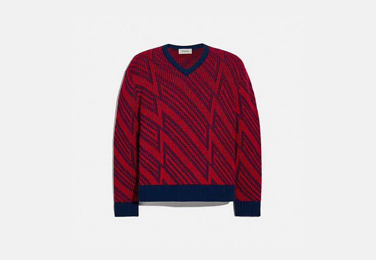 Jacquard V Neck Sweater