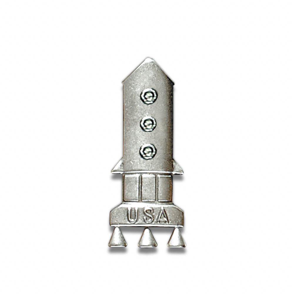 COACH®,Pin's souvenir de la navette fusée,Métal,Argenté,Front View
