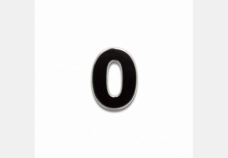 COACH®,Number 0 Souvenir Pin,Metal,Black,Front View
