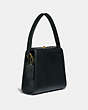 COACH®,COACH X RICHARD BERNSTEIN TURNLOCK SHOULDER BAG WITH BARBRA STREISAND,Leather,Small,Brass/Black Multi,Angle View