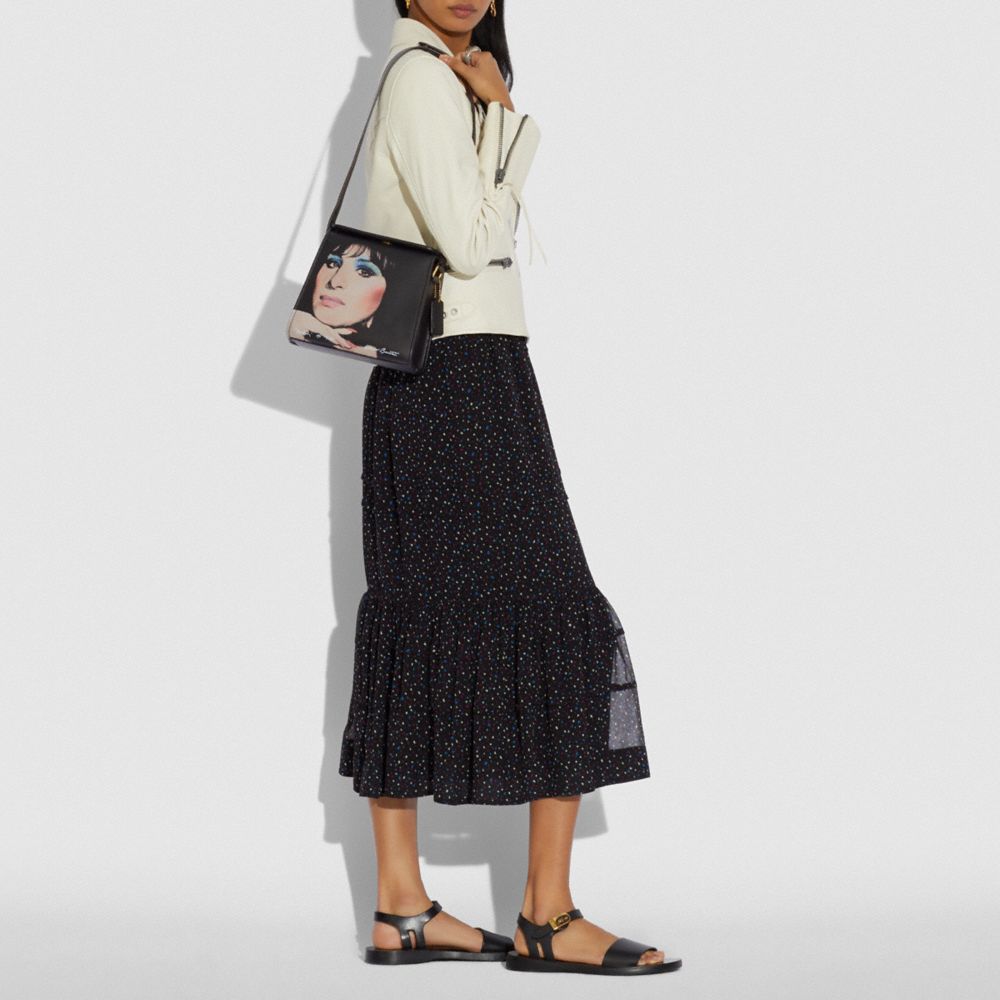 Sac porté épaule Coach X Richard Bernstein Turnlock avec Barbra Streisand