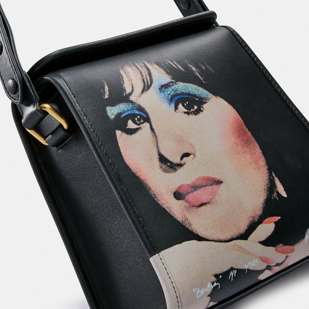 Sac porté épaule Coach X Richard Bernstein Turnlock avec Barbra Streisand