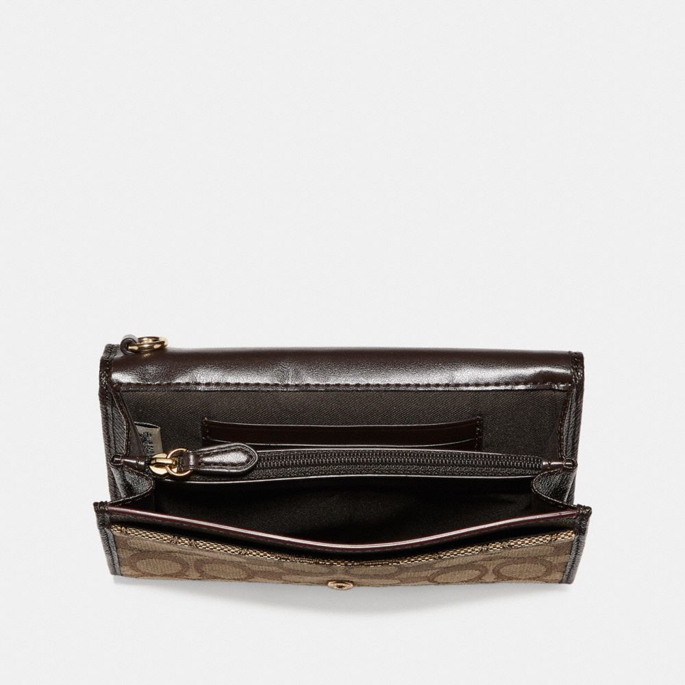 COACH®,Boxed Phone Clutch In Signature Jacquard,,Inside View,Top View