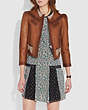 COACH®,CRYSTAL EMBELLISHED TAILORED JACKET,Leather,FAWN,Scale View