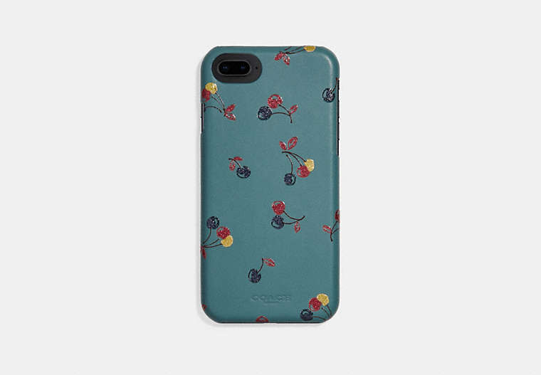 COACH®,IPHONE 6S/7/8/X/XS CASE WITH CHERRY PRINT,Leather,Marine Multi,Front View