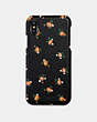 COACH®,IPHONE 6S/7/8/X/XS CASE WITH FLORAL BLOOM PRINT,Leather,Black,Angle View