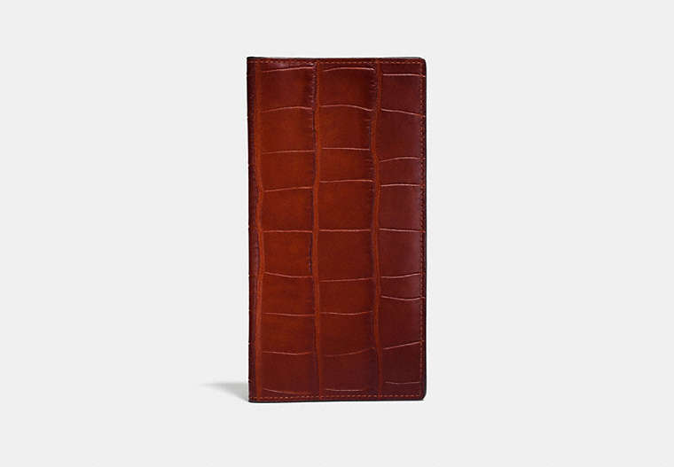 COACH®,BREAST POCKET WALLET,Leather,Terracotta.,Front View