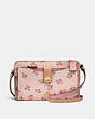 COACH®,POP-UP MESSENGER WITH FLORAL BLOOM PRINT,Coated Canvas,Mini,Light Gold/Beechwood Floral Bloom,Front View