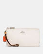 COACH®,DOUBLE ZIP WALLET IN COLORBLOCK,Leather,Silver/Chalk Multi,Front View