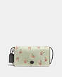 COACH®,DINKY WITH FLORAL BOW PRINT,Leather,Mini,Pewter/Pale Green,Front View