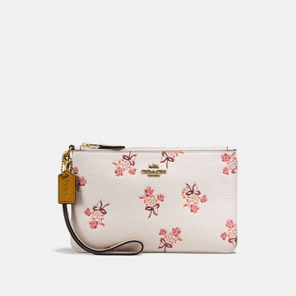 Small Wristlet With Floral Bow Print