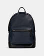 COACH®,WEST BACKPACK,Pebbled Leather,X-Large,Everyday,Gunmetal/Midnight Navy,Front View
