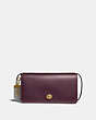 COACH®,DINKY IN COLORBLOCK,Leather,Brass/Oxblood,Front View