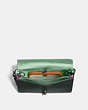 COACH®,DINKY IN COLORBLOCK,Leather,Pewter/Ivy Pale Green,Inside View,Top View