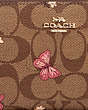 COACH®,ACCORDION ZIP WALLET IN SIGNATURE CANVAS WITH BUTTERFLY PRINT,pvc,Mini,Gold/Khaki Pink Multi,Detail View