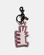 COACH®,COACH X KEITH HARING BAG CHARM,Mixed Material,Black/Ice Pink,Front View