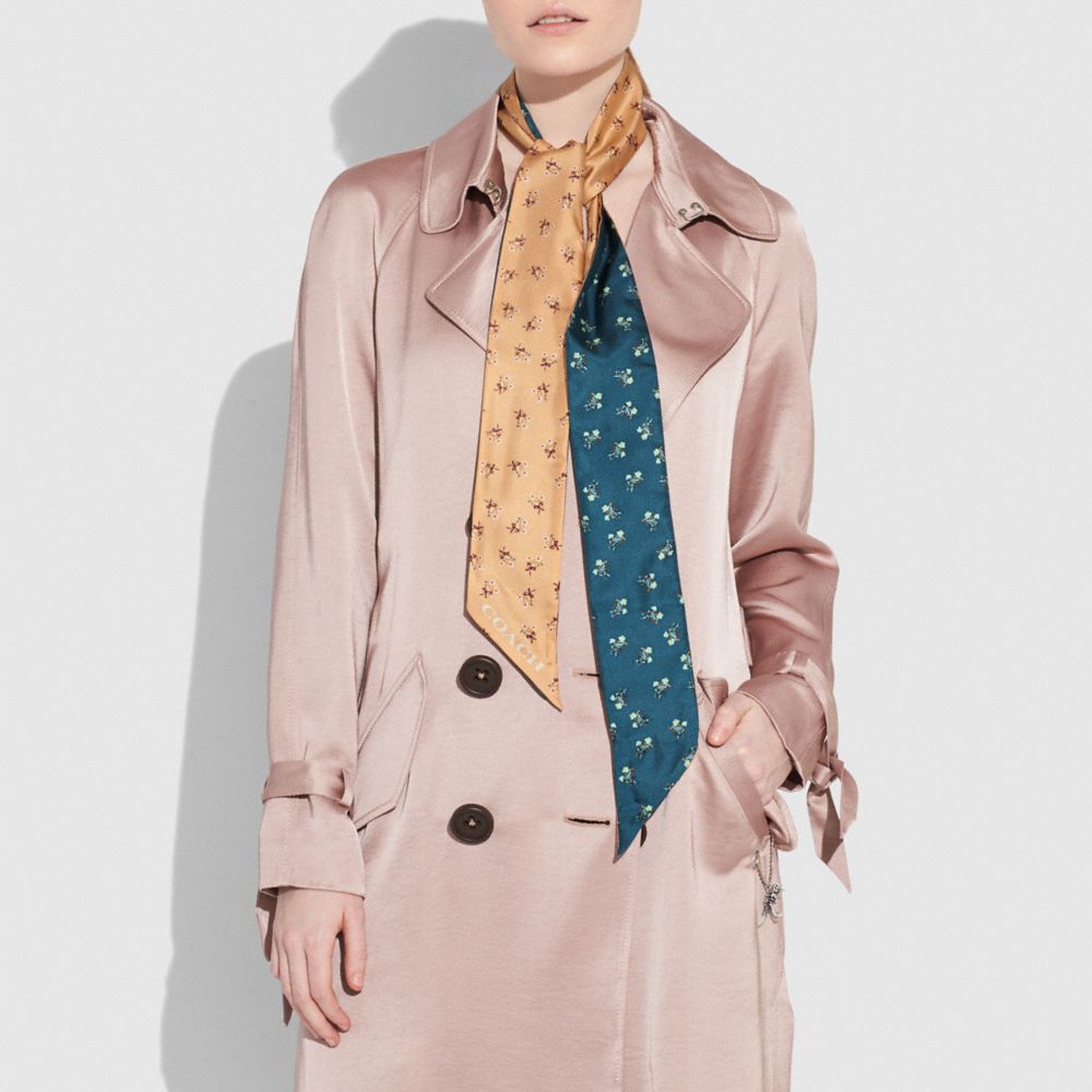 Floral Bow Skinny Scarf