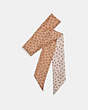 COACH®,FLORAL BLOOM SKINNY SCARF,Mixed Material,Chalk/Beechwood,Front View