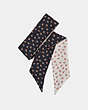 COACH®,FLORAL BLOOM SKINNY SCARF,Mixed Material,Chalk/Black,Front View