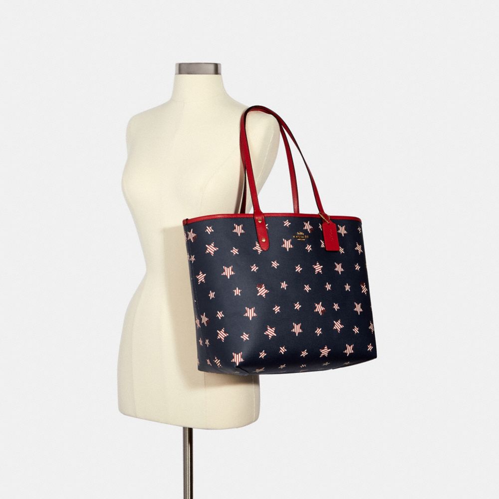 COACH Outlet Reversible City Tote With Americana Star Print