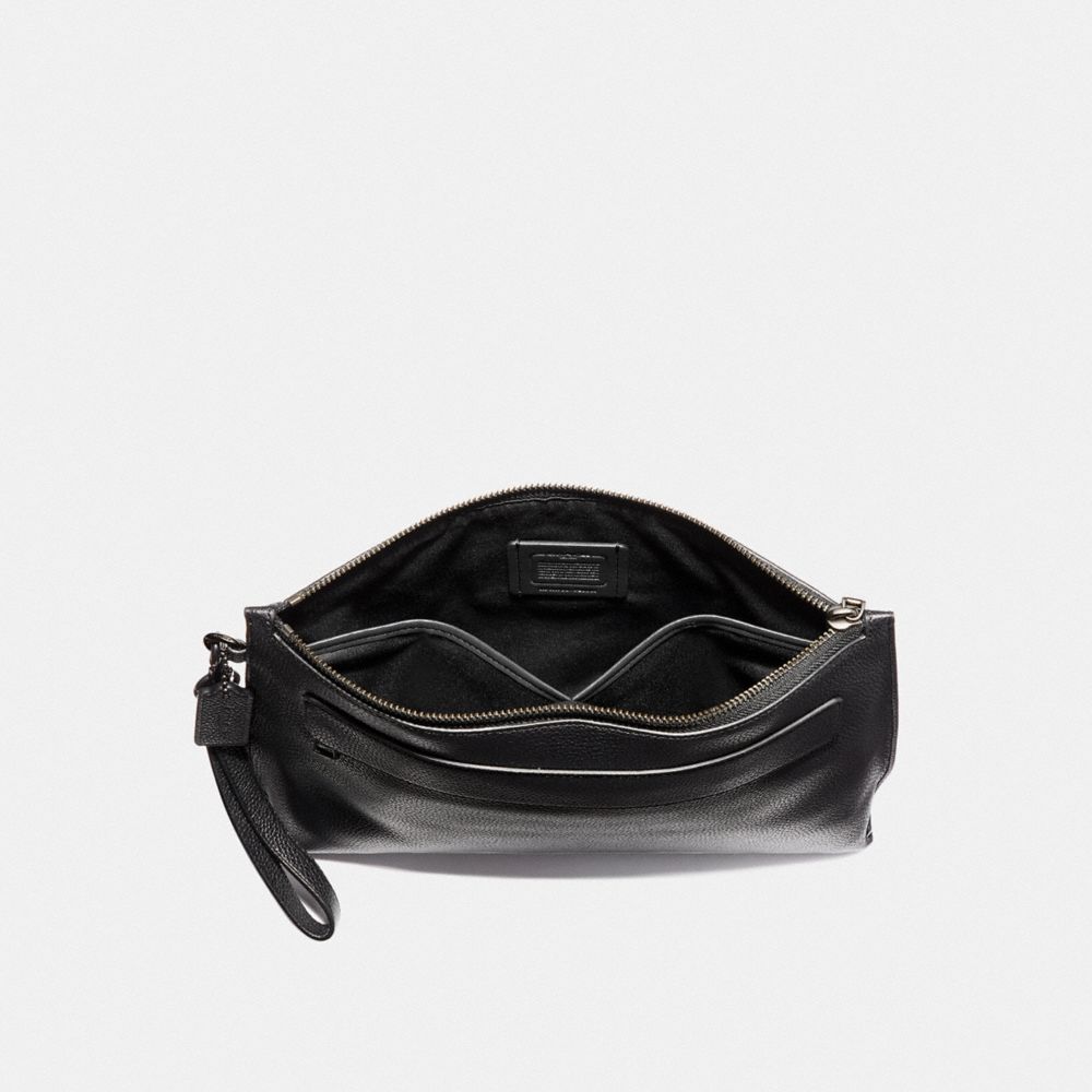 COACH®,CARRYALL POUCH,Medium,Black,Inside View,Top View
