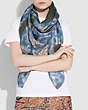 COACH®,COACH X KEITH HARING SQUARE SCARF,Other,Blue,Angle View