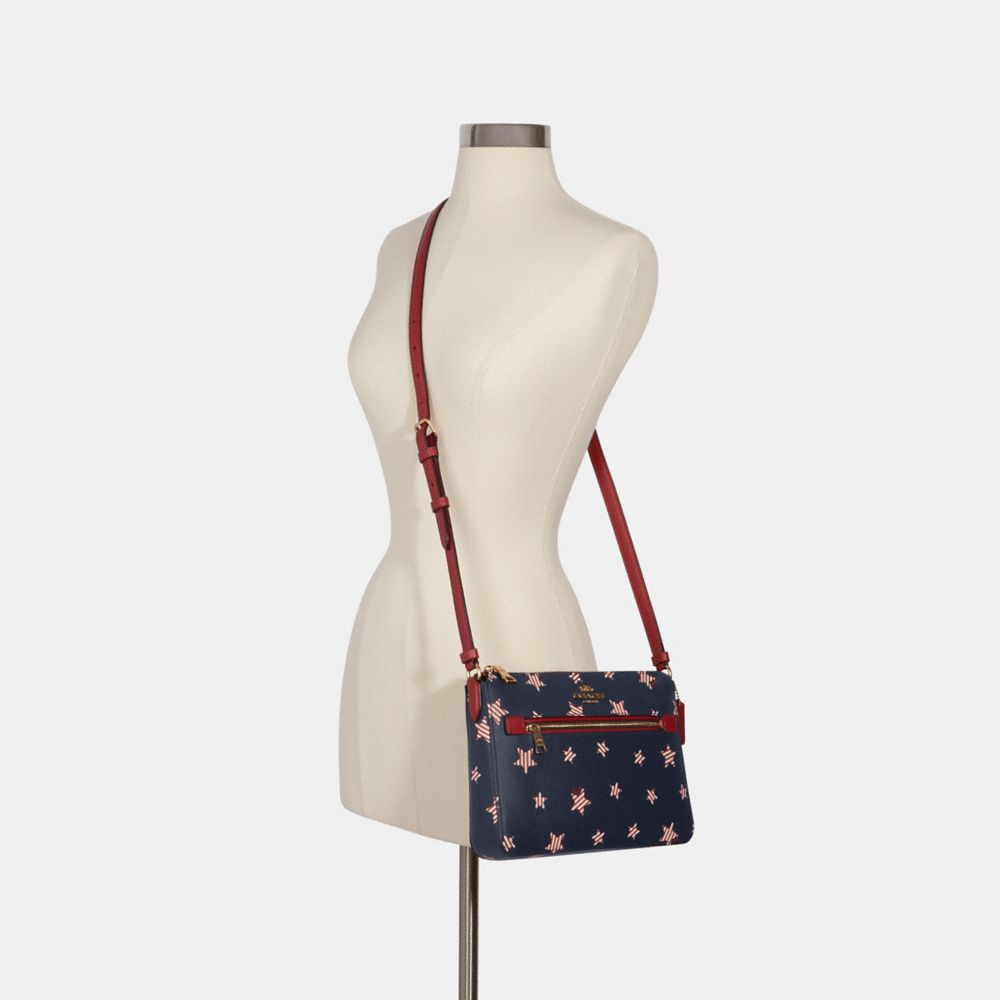 COACH®,GALLERY FILE BAG WITH AMERICANA STAR PRINT,pvc,Gold/Navy/ Red Multi,Alternate View