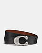 COACH®,SIGNATURE BUCKLE REVERSIBLE BELT, 38MM,Leather,RL/Black/Saddle,Front View