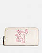 COACH®,COACH X KEITH HARING ACCORDION ZIP WALLET,Leather,Black Copper/Chalk,Front View