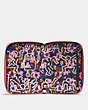 COACH®,COACH X KEITH HARING SMALL ZIP AROUND WALLET,Leather,Black Copper/Bright Pink,Inside View,Top View