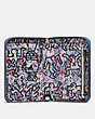 COACH®,COACH X KEITH HARING SMALL ZIP AROUND WALLET,Leather,Sky Blue/Black Copper,Inside View,Top View