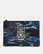 COACH®,COACH X KEITH HARING POUCH,Synthetic,Hawaiian Black Monster,Front View
