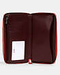 COACH®,LARGE PHONE WALLET IN SIGNATURE LEATHER,Gunmetal/Miami Red,Inside View,Top View