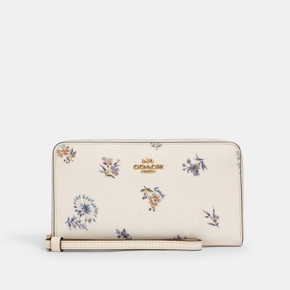 COACH®  Large Phone Wallet With Dandelion Floral Print