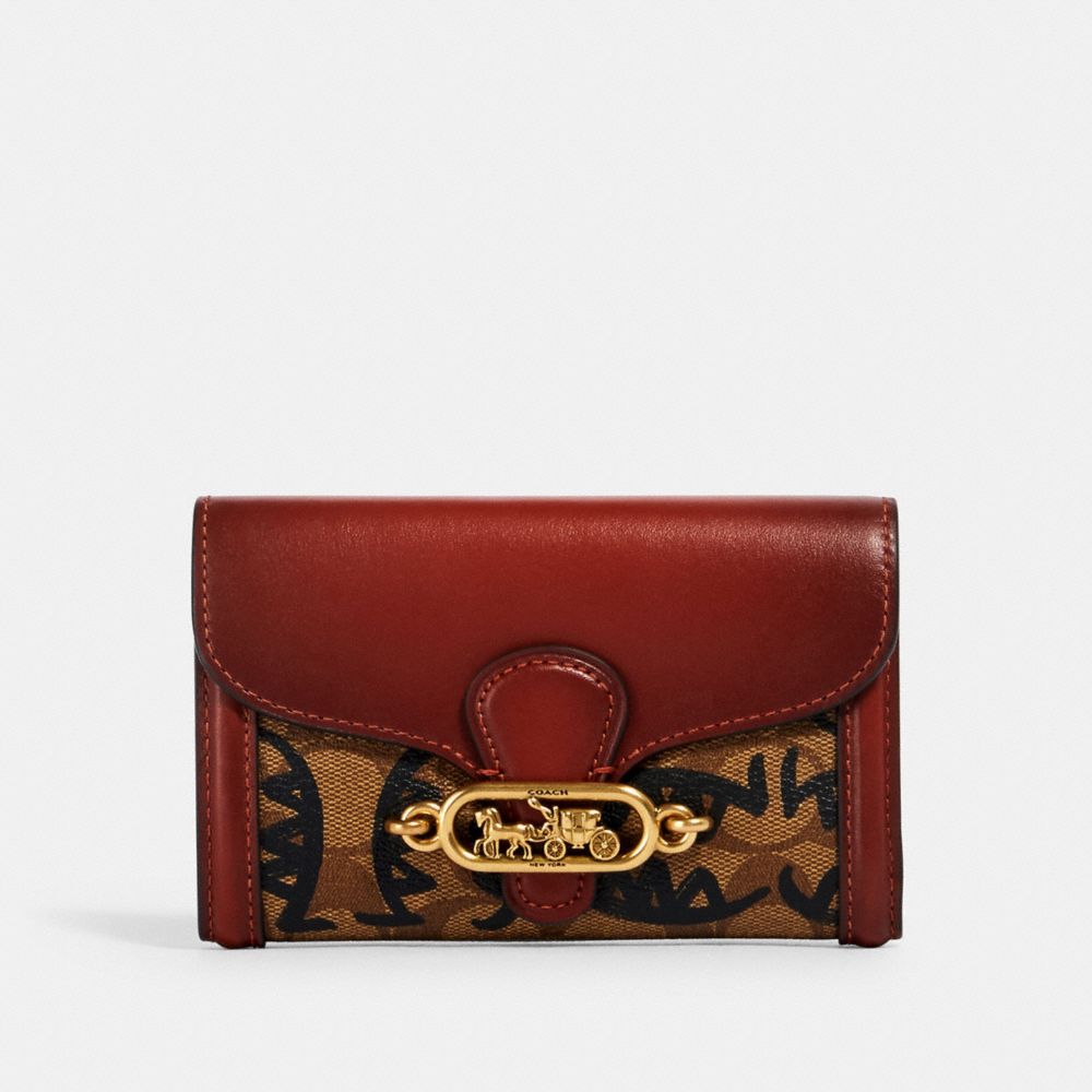 COACH® Outlet | Jade Medium Envelope Wallet In Signature Canvas