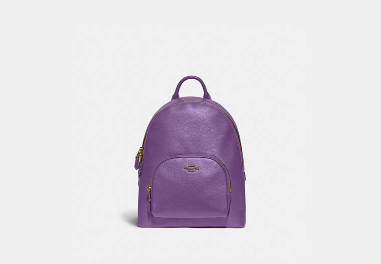 COACH®,CARRIE BACKPACK 23,Leather,Medium,Brass/Bright Violet,Front View