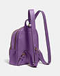 COACH®,CARRIE BACKPACK 23,Leather,Medium,Brass/Bright Violet,Angle View