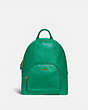 COACH®,CARRIE BACKPACK 23,Leather,Medium,Brass/Green,Front View