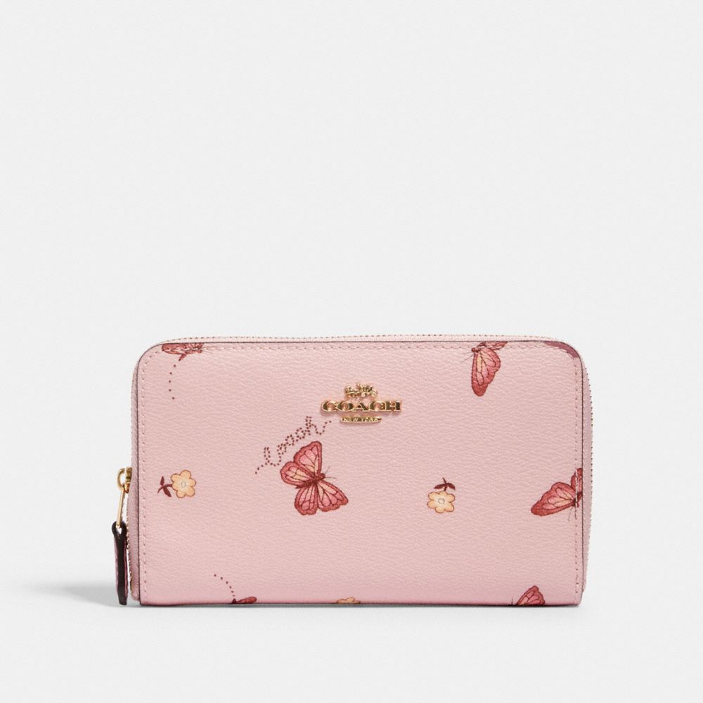 Accordion zip wallet with butterfly print new arrivals