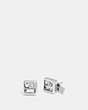 COACH®,ANTIQUE CRYSTAL STUD EARRINGS,Metal,Silver,Front View