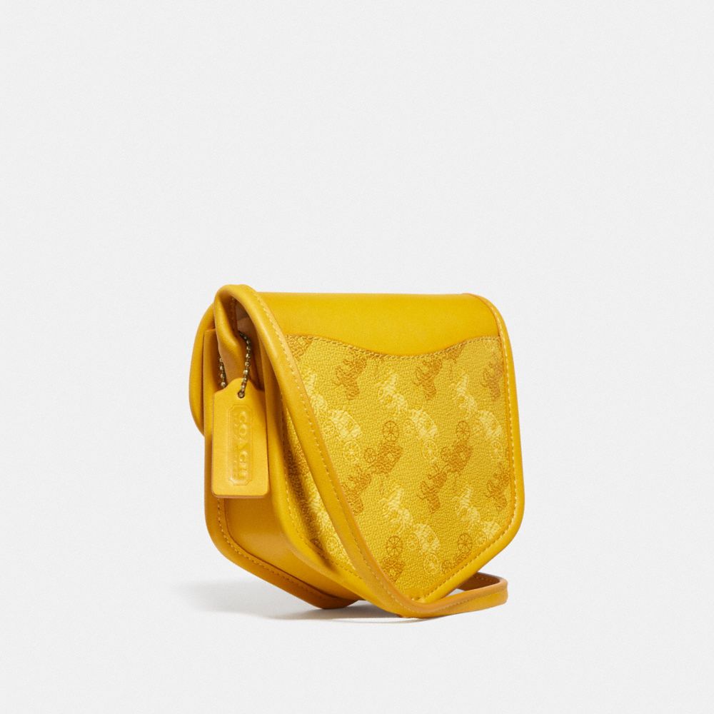 Pouch Mini bag in yellow leather