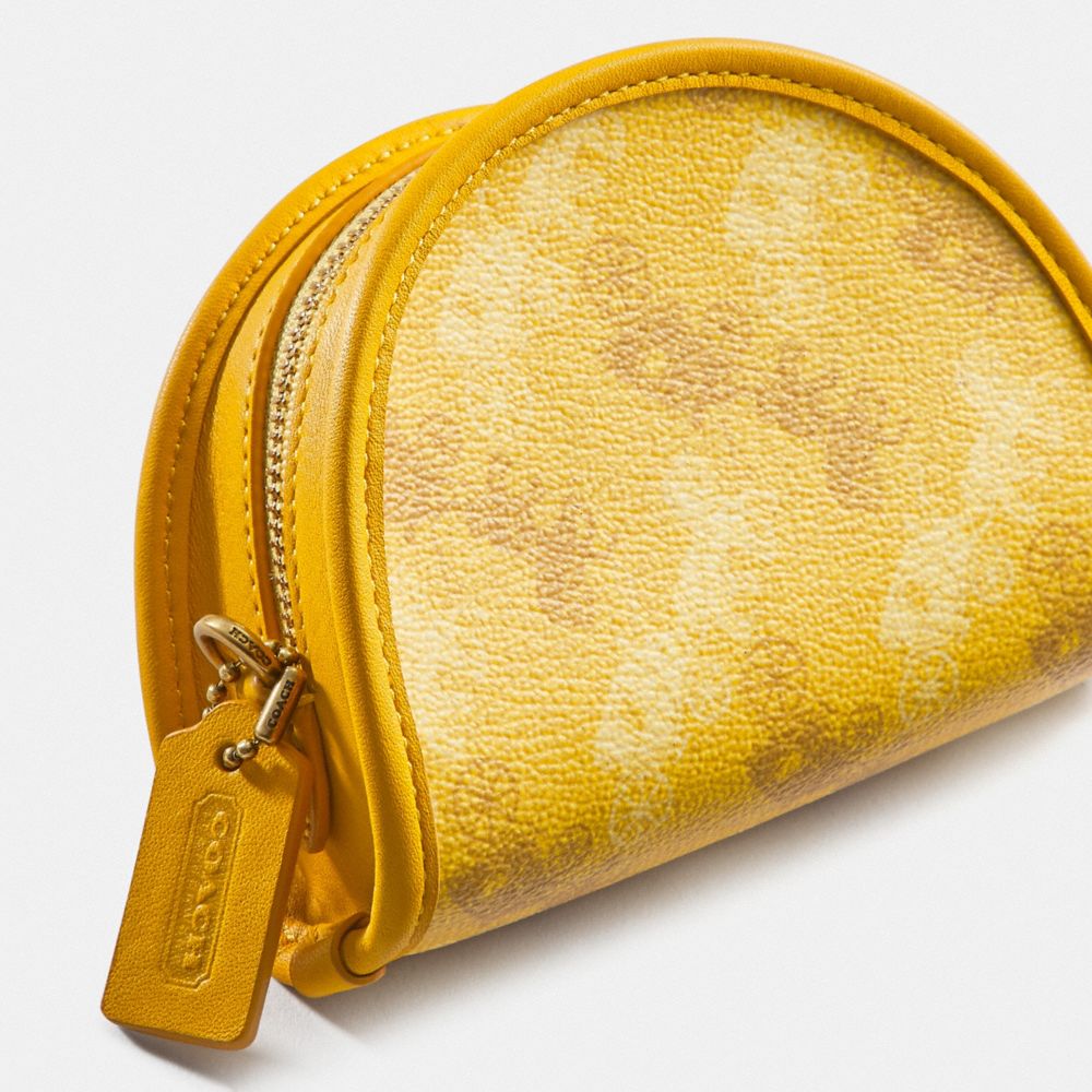 COACH® | Half Moon Coin Case With Horse And Carriage Print