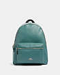 COACH®,CHARLIE BACKPACK,Pebbled Leather,X-Large,Silver/Dark Turquoise,Front View