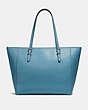 COACH®,TURNLOCK TOTE,Leather,Large,Silver/Slate,Back View